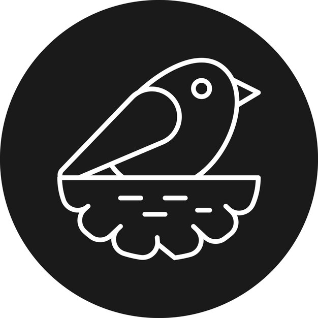 Brids en el icono vectorial Nest Se puede usar para el conjunto de iconos de primavera