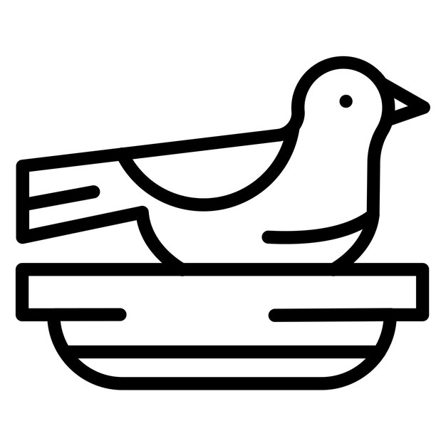 Brids en el icono vectorial del nido Ilustración del icono de primavera