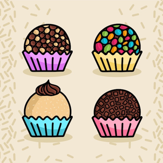 Vector brigadeiro tradicional dibujado a mano