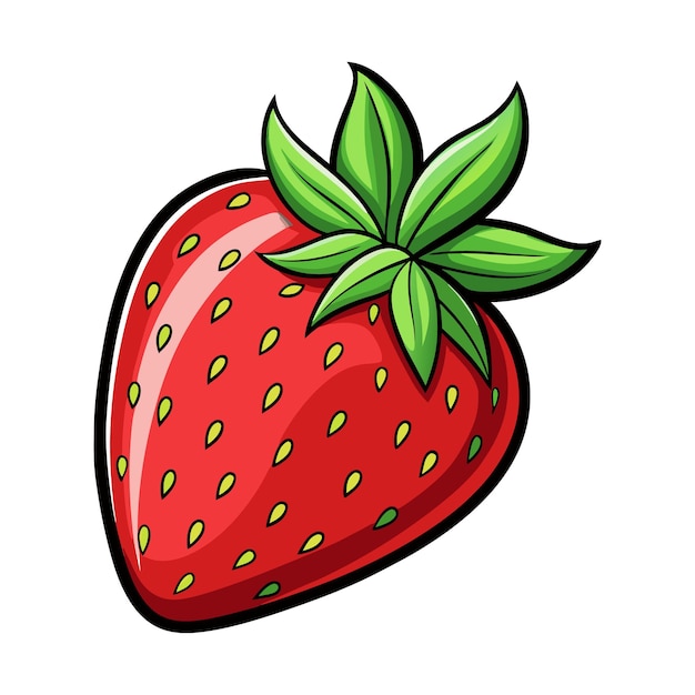 Bright y Colorful Strawberry Clipart Vector para proyectos de diseño dulces y frescos
