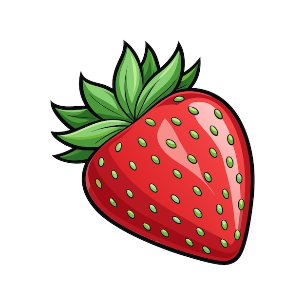 Bright y Colorful Strawberry Clipart Vector para proyectos de diseño dulces y frescos