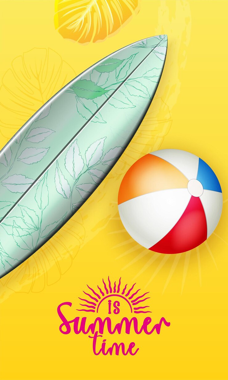 Vector bright summer themed illustration with a bright background