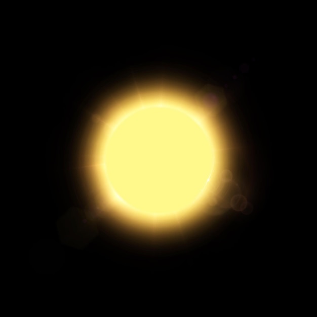 Bright Sun Glowing in Space