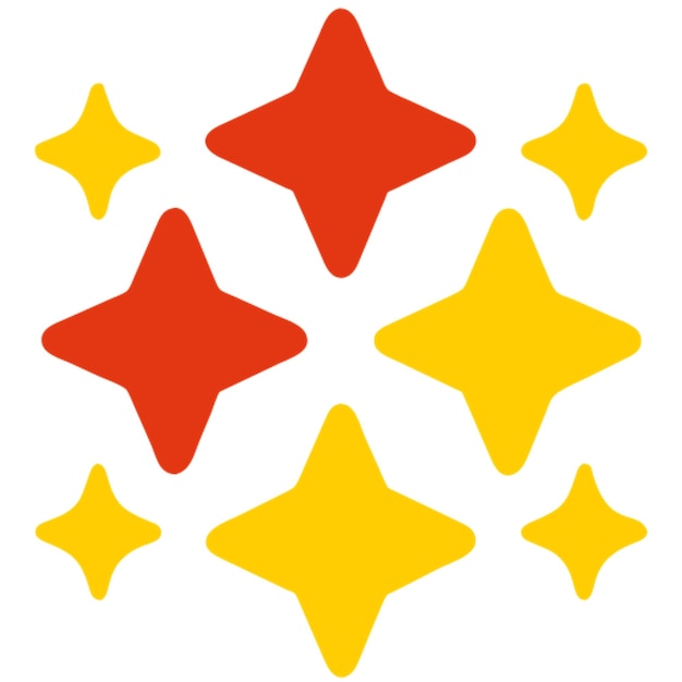 brillan las estrellas el icono las formas de colores