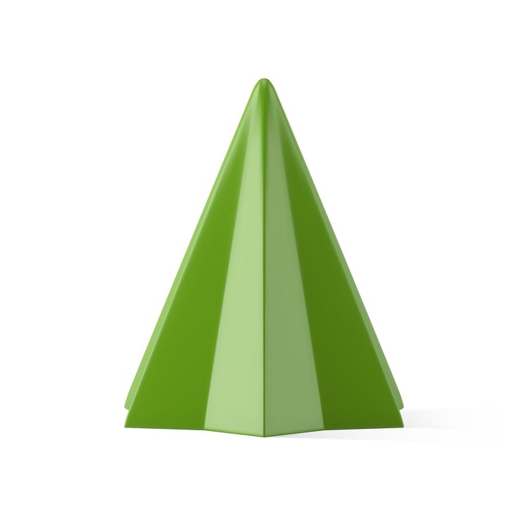Vector brillante brillante verde abeto polígono pirámide figura invierno vacaciones símbolo plantilla realista vector