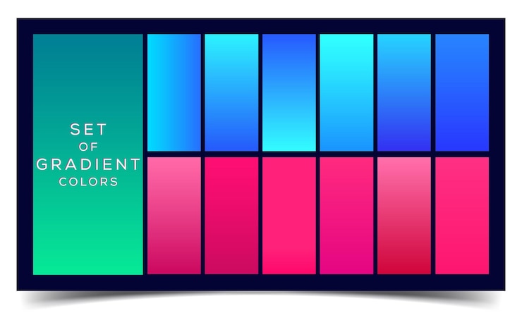 Vector brillante conjunto vibrante de fondo degradado, colores suaves vibrantes, diseño de pantalla para aplicación móvil
