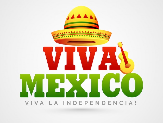 Brillante día de la independencia de México de sombrero y guitarra