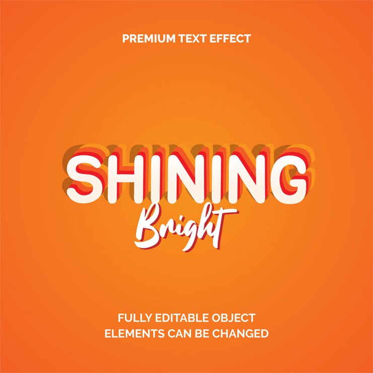 Vector brillante efecto de texto premium