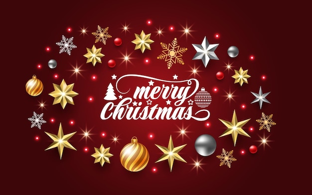 brillante feliz natal lujo dorado feliz Navidad letras texto tipografía escritura estrellas bolas