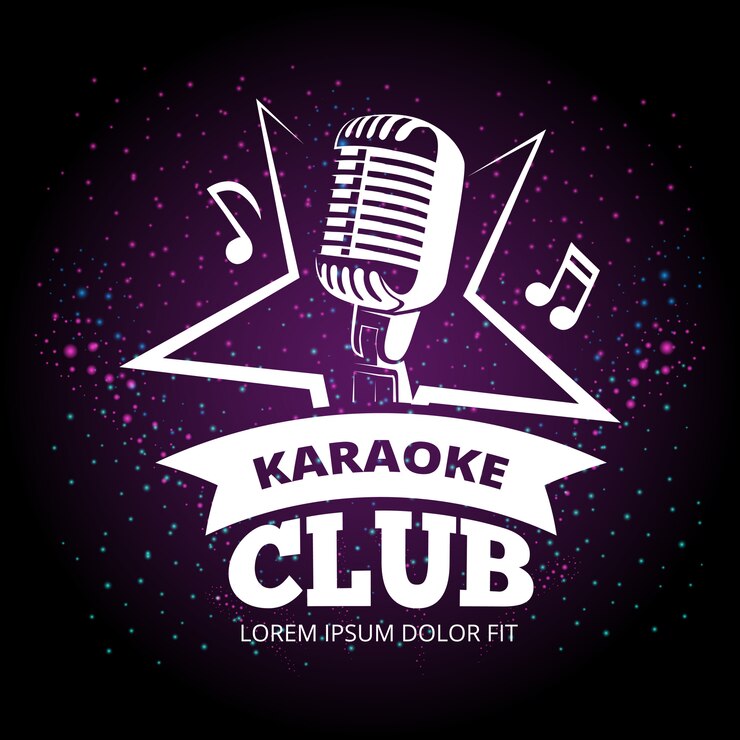 Vector brillante karaoke club vector logo diseño
