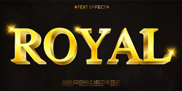 Vector brillante oro real efecto de texto vectorial 3d editable
