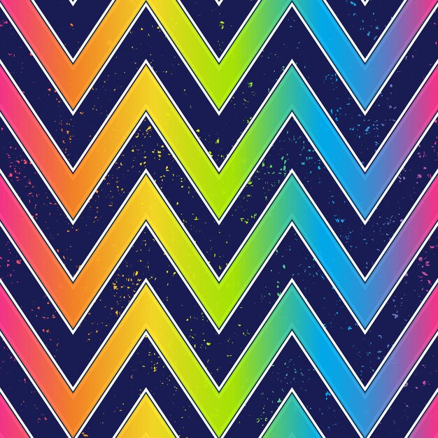 Brillante patrón sin costuras en zigzag con efecto grunge