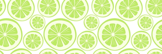Brillante patrón tropical de verano sin costuras con pedazos redondos verdes de lima de limón