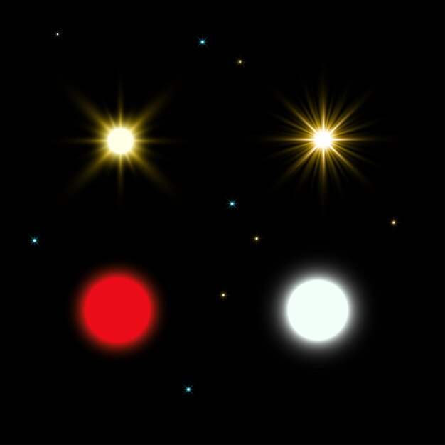 Brillante sol brillante luna luz de las estrellas llamarada con blanco dorado amarillo puesta de sol brilla en png transparente