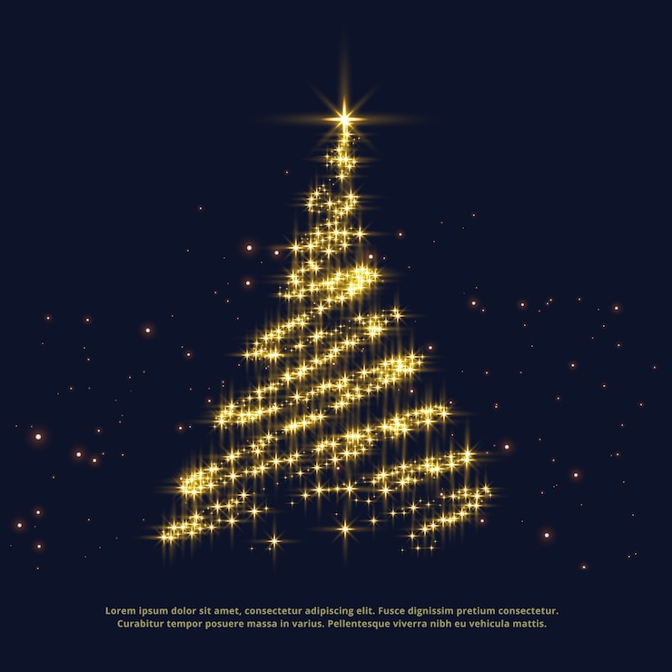Vector brillantes destellos diseño creativo árbol de navidad