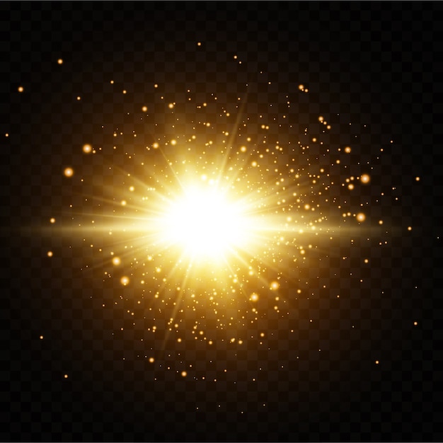 Brillantes estrellas doradas sobre fondo negro.