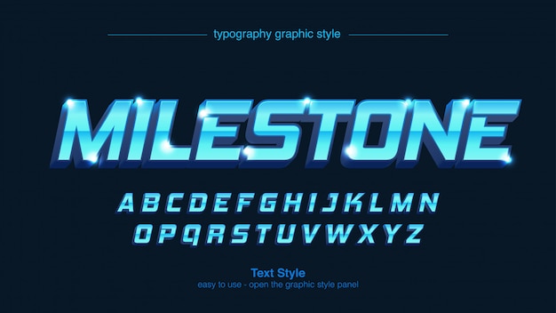 Brillantes Luces Azul Metálico Tipografía Moderna