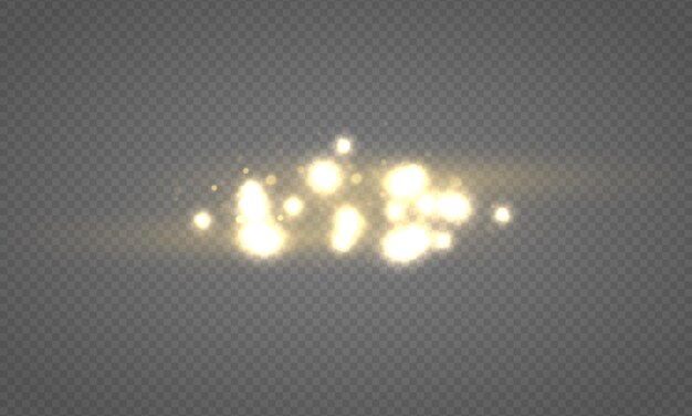 Vector brillantes luces bokeh, brillantes partículas de polvo mágicas