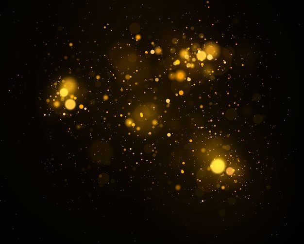 Brillantes partículas de polvo mágico. Fondo abstracto con efecto bokeh