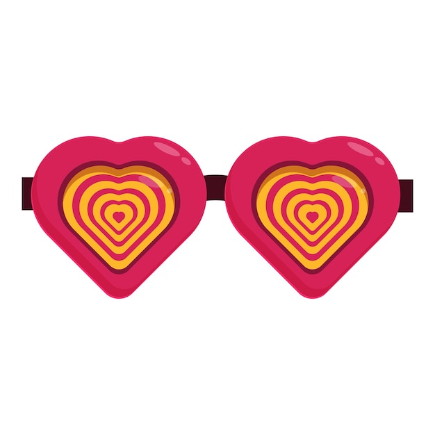 Brillas divertidas en forma de corazón que muestran amor y romance