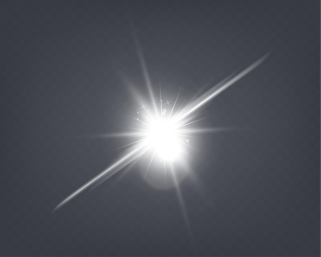 Brillo brillante estallido de luz con bordes suaves y rayos sutiles en un fondo transparente adecuado