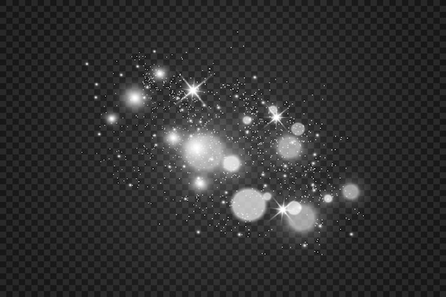 Brillo brillante del vector del polvo Adornos brillantes brillantes para el fondo Ilustración vectorial