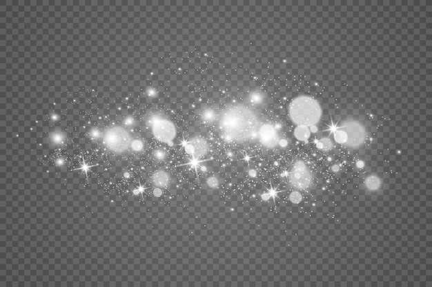 Brillo brillante del vector del polvo Adornos brillantes brillantes para el fondo Ilustración vectorial
