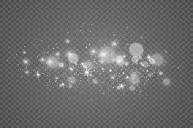 Brillo brillante del vector del polvo Adornos brillantes brillantes para el fondo Ilustración vectorial