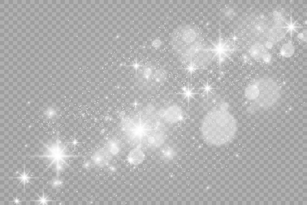 Brillo brillante del vector del polvo Adornos brillantes brillantes para el fondo Ilustración vectorial