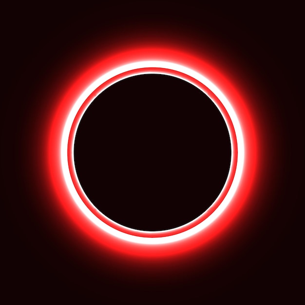 Brillo de círculo de neón rojo