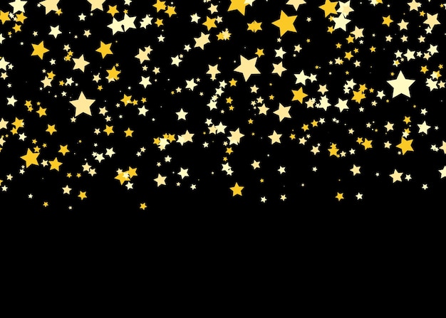 brillo confeti patrón cayendo estrellas doradas simple fondo oscuro.