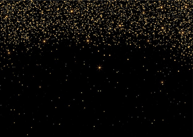 Brillo dorado en un fondo negro Fondo dorado vibrante con luces parpadeantes