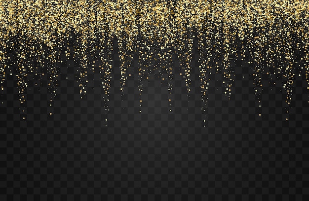 Vector brillo dorado ilumina el fondo vectorial con polvo de brillo que cae textura de fondo abstracto brillos de oro textura rica de lujo