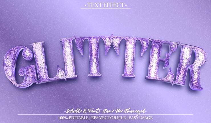 Vector brillo efecto de texto vectorial editable alfabeto brillo púrpura claro