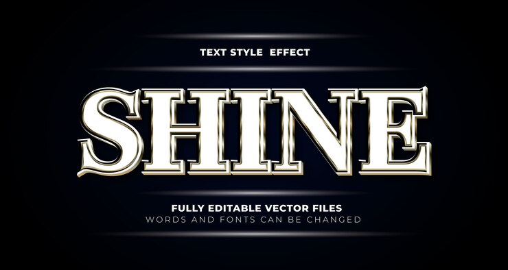 Brillo estilo de efecto de texto editable