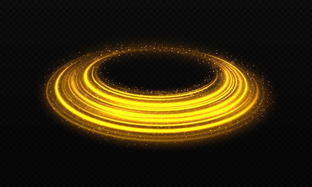 Brillo giratorio círculos dorados dinámicos círculos giratorios luminosos