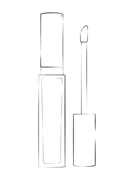 Brillo para los labios de estilo boceto dibujado a mano por vector