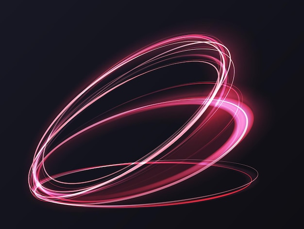 Brillo luminoso vibrante de anillos de neón efecto de luz 3D abstracto magia movimiento de velocidad de brillo