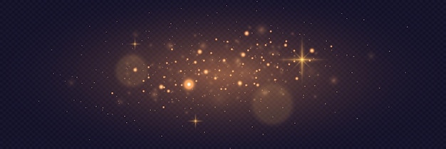 Un brillo mágico de chispas y la luz del resplandor de una estrella