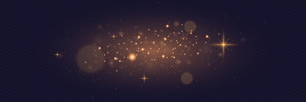 Un brillo mágico de chispas y la luz del resplandor de una estrella
