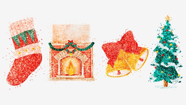 Brillo Navidad ilustración vector dibujado a mano colección