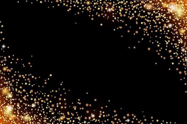 Brillo de oro sobre un fondo negro