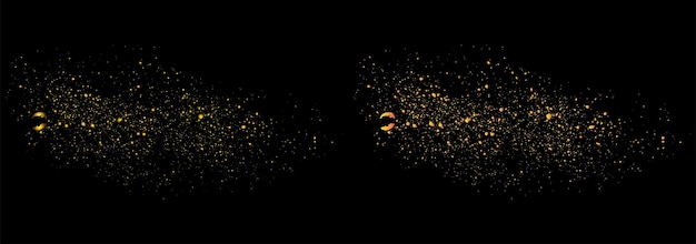 Brillo de oro vectorial diseño de fondo de plantilla de puntos dorados abstractos de polvo