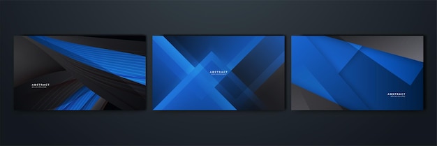 Brillo de papel de fondo abstracto negro y azul y vector de elemento de capa para diseño de presentación Traje para charlas y seminarios festivos de fiesta de institución corporativa de negocios