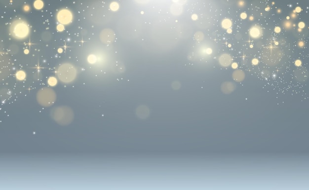 Brillo del vector de polvo dorado brillante Ornamentos brillantes relucientes para el fondo Ilustración vectorial