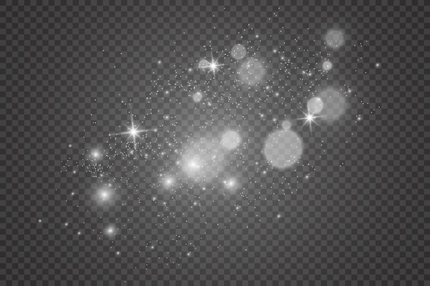 Brillo del vector de polvo dorado brillante Ornamentos brillantes relucientes para el fondo Ilustración vectorial