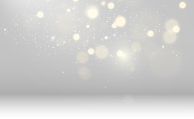 Brillo del vector de polvo dorado brillante Ornamentos brillantes relucientes para el fondo Ilustración vectorial