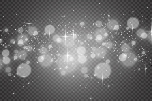 Brillo del vector de polvo dorado brillante Ornamentos brillantes relucientes para el fondo Ilustración vectorial