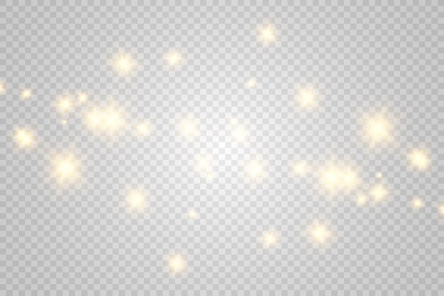 Brillo de vector de polvo de oro brillante. Adornos brillantes brillantes para el fondo. Ilustración vectorial