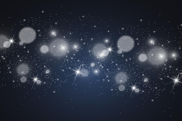 Brillo de vector de polvo de oro brillante. Adornos brillantes brillantes para el fondo. Ilustración vectorial